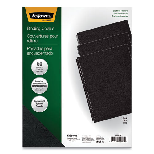 Image of Fellowes® Executive Leather-Like Presentation Cover, Black, 11.25 x 8.75, Unpunched, 50/Pack