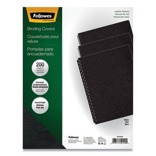 Image of Fellowes® Executive Leather-Like Presentation Cover, Black, 11.25 x 8.75, Unpunched, 200/Pack