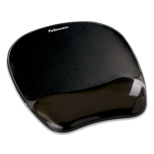 Image of Fellowes® Gel Crystals Mouse Pad with Wrist Rest, 7.87 x 9.18, Black