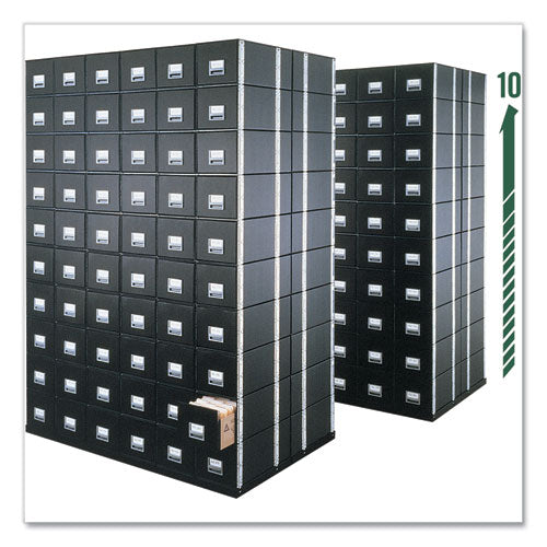 Image of Bankers Box® Staxonsteel Maximum Space-Saving Storage Drawers, Legal Files, 17" X 25.5" X 11.13", Black, 6/carton
