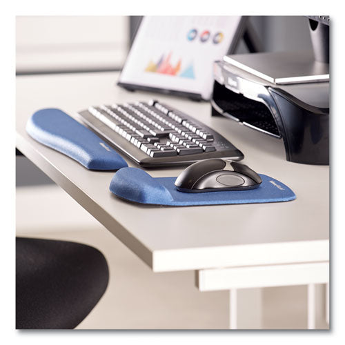 Image of Fellowes® PlushTouch Mouse Pad with Wrist Rest, 7.25 x 9.38, Blue