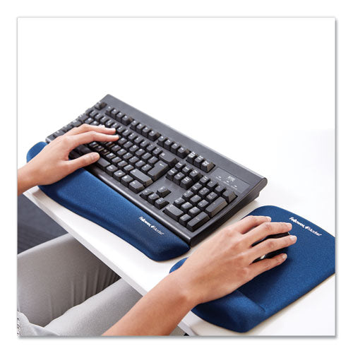 Image of Fellowes® PlushTouch Mouse Pad with Wrist Rest, 7.25 x 9.38, Blue