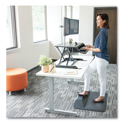 Image of Fellowes® Lotus Lt Sit-Stand Workstation, 34.38" X 28.38" X 7.62", Black