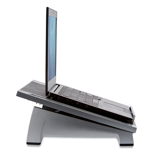 Image of Fellowes® Office Suites Laptop Riser, 15.13" X 11.38" X 4.5" To 6.5", Black/silver, Supports 10 Lbs