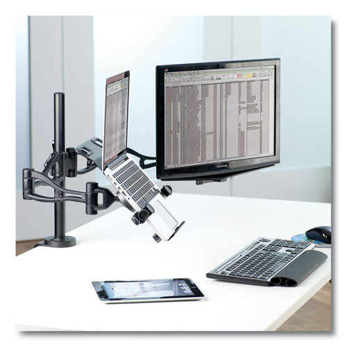 Image of Fellowes® Professional Series Depth Adjustable Monitor Arm, 360 Degree Rotation, 37 Degree Tilt, 360 Degree Pan, Black, Supports 24 Lb