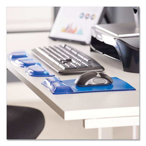 Image of Fellowes® Gel Wrist Support with Attached Mouse Pad, 8.25 x 9.87, Blue