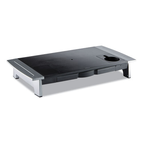 Image of Fellowes® Office Suites Premium Monitor Riser, 27" X 14" X 4" To 6.5", Black/silver