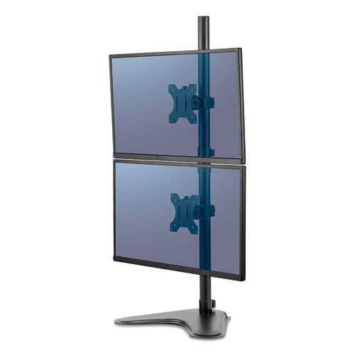 Image of Fellowes® Professional Series Freestanding Dual Stacking Monitor Arm, For 32" Monitors, 15.3" X 35.5" X 11", Black, Supports 17 Lb