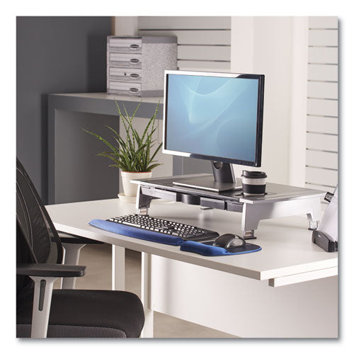 Image of Fellowes® Office Suites Premium Monitor Riser, 27" X 14" X 4" To 6.5", Black/silver
