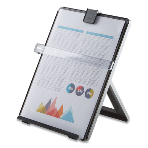 Image of Fellowes® Non-Magnetic Letter-Size Desktop Copyholder, 125 Sheet Capacity, Plastic, Black