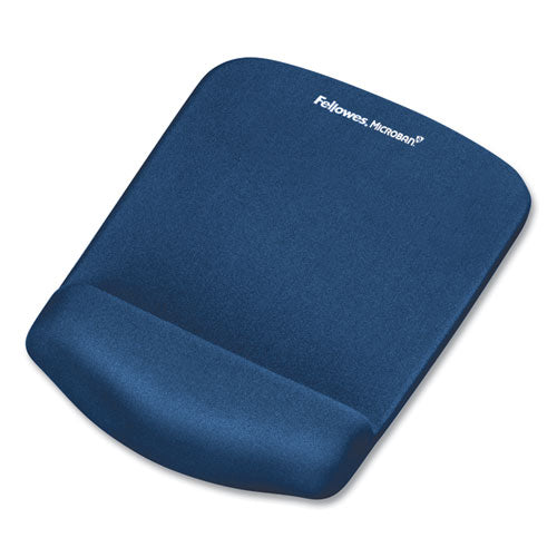 Image of Fellowes® PlushTouch Mouse Pad with Wrist Rest, 7.25 x 9.38, Blue