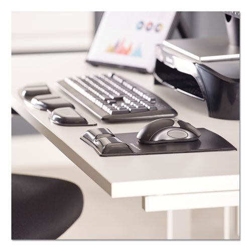 Image of Fellowes® Gel Wrist Support with Attached Mouse Pad, 8.25 x 9.87, Black