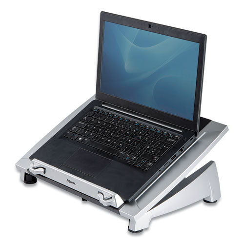 Image of Fellowes® Office Suites Laptop Riser Plus, 15.06" X 10.5" X 6.5", Black/silver, Supports 10 Lbs