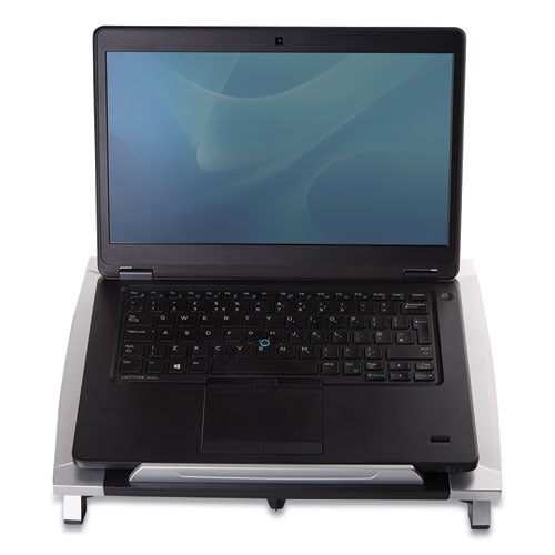 Image of Fellowes® Office Suites Laptop Riser, 15.13" X 11.38" X 4.5" To 6.5", Black/silver, Supports 10 Lbs