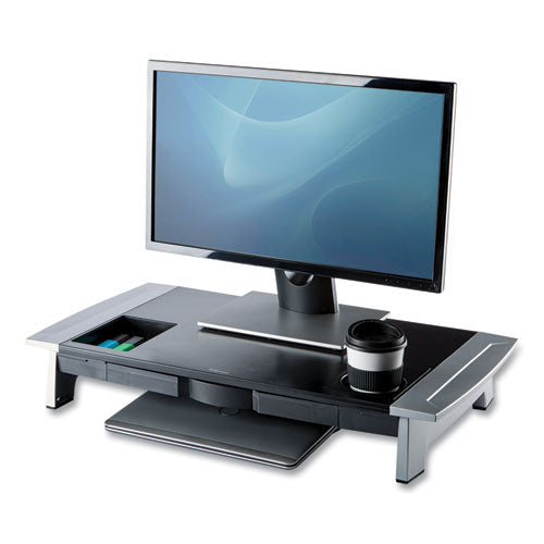 Image of Fellowes® Office Suites Premium Monitor Riser, 27" X 14" X 4" To 6.5", Black/silver