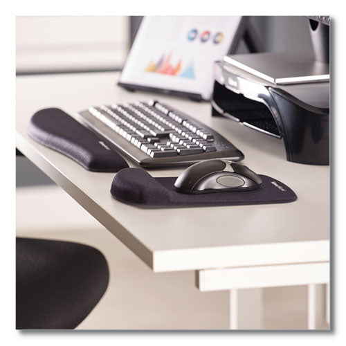 Image of Fellowes® PlushTouch Mouse Pad with Wrist Rest, 7.25 x 9.38, Black