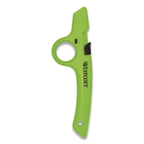 Image of Westcott® Full Size Retractable Box Cutter, Plastic Handle, Green, 6/box