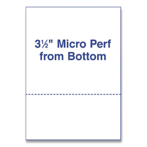 Image of Alliance Perforated and Punched Laser Cut Sheets, Micro-Perforated 3.5" from Bottom, 24 lb Bond Weight, 8.5 x 11, White, 500/Ream