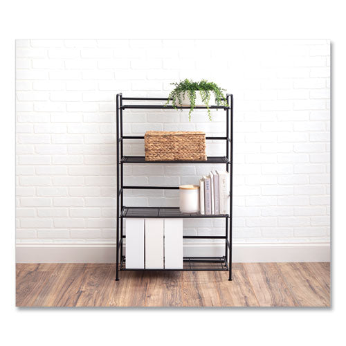 Image of Advantus FlipShelf Four-Shelf Unit, 26.5w x 12d x 43h, Black