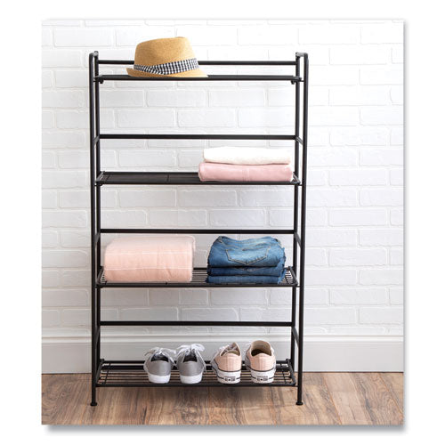 Image of Advantus FlipShelf Four-Shelf Unit, 26.5w x 12d x 43h, Black