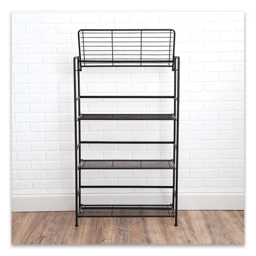 Image of Advantus FlipShelf Four-Shelf Unit, 26.5w x 12d x 43h, Black