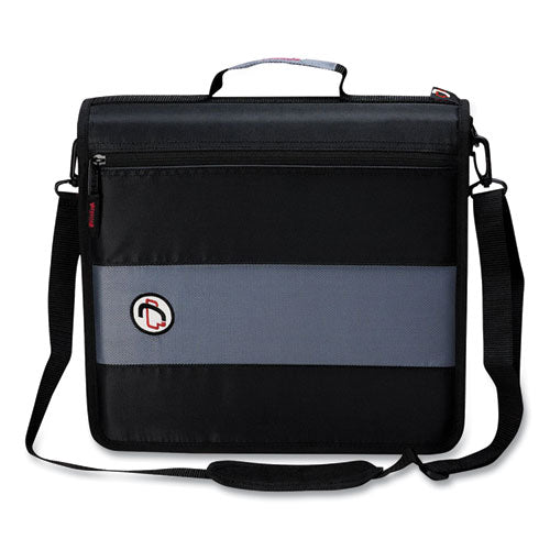 Image of Case it Classic Zipper Binder, 3 Rings, 2" Capacity, 11 X 8.5, Black/gray Accents