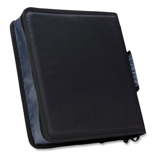 Image of Case it Classic Zipper Binder, 3 Rings, 2" Capacity, 11 X 8.5, Black/gray Accents
