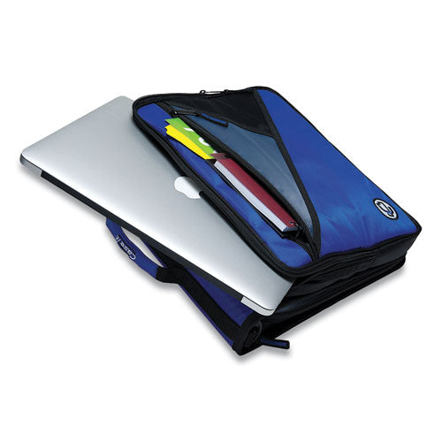 Image of Case it Universal Zipper Binder, 3 Rings, 2" Capacity, 11 X 8.5, Blue/gray Accents