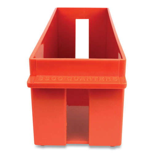 Image of CONTROLTEK® Extra-Capacity Coin Tray, Quarters, 1 Compartment, 11.5 X 3.38 X 3.38, Plastic, Orange