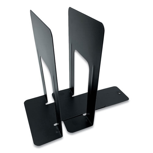 Image of Huron Steel Bookends, Contemporary Style, Nonskid, 6 x 8 x 9.25, Black, 1 Pair
