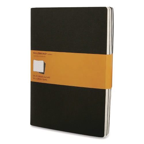 Image of Moleskine® Cahier Journal, 1-Subject, Narrow Rule, Black Cover, 10 x 7.5 Sheets, 3/Pack