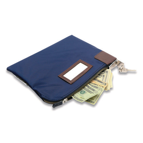 Image of Honeywell Key Lock Deposit Bag with 2 Keys, Vinyl, 1.2 x 11.2 x 8.7, Navy Blue