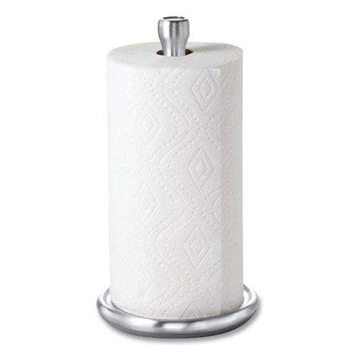 Image of OXO Good Grips Steady Paper Towel Holder, Stainless Steel, 8.1 X 7.8 X 14.5, Gray/silver