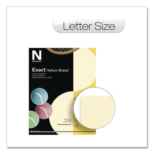 Image of Neenah Paper Exact Vellum Bristol Cover Stock, 67 lb Bristol Weight, 8.5 x 11, Ivory, 250/Pack