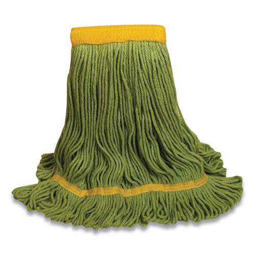 Image of O'Dell® 1400 Series Mop Head, Cotton/rayon/synthetic Blend, Medium, 5" Headband, Green