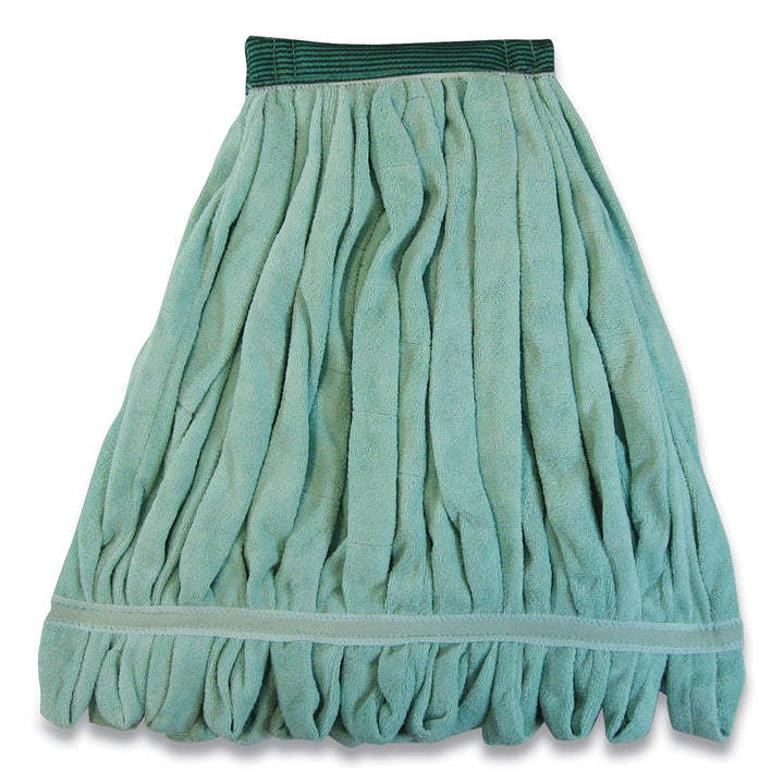 Image of O'Dell® Echofiber Microfiber Loop Mop, Medium, Split Microfiber, 14" X 14", 1.5" Headband, Green