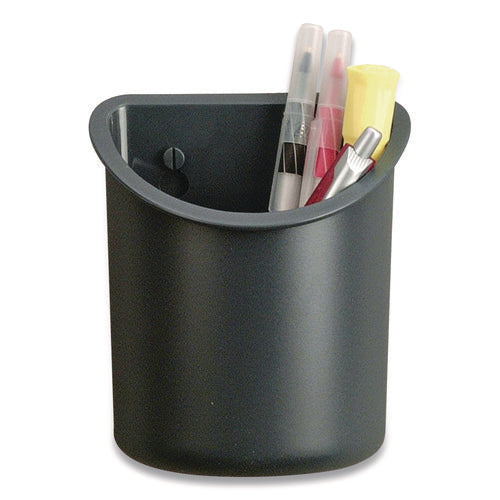 Image of Officemate Verticalmate Plastic Pencil Cup, 4.25 x 4.25 x 5, Fabric Panel Mount, Gray