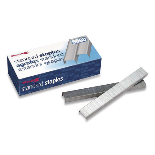 Image of Officemate Standard Staples, 0.25" Leg, 0.5" Crown, Steel, 5,000/box