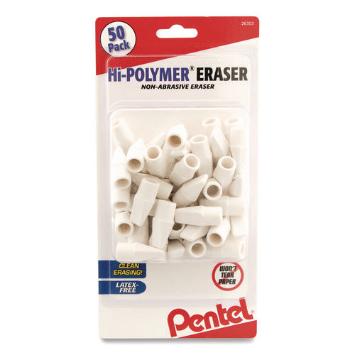 Image of Pentel® HI-POLYMER CAP ERASER, FOR PENCIL MARKS, WHITE, 50/PACK