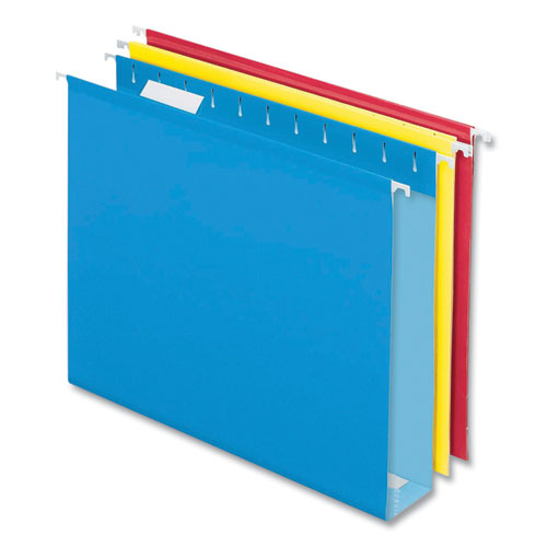 Image of Pendaflex® Colored Reinforced Hanging Folders, Letter Size, 1/5-Cut Tabs, Assorted Colors, 12/Box
