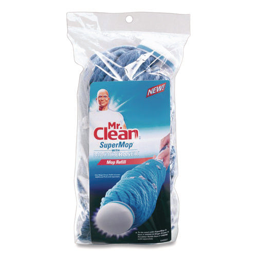 Image of Mr. Clean® Supermop With Magic Eraser Mop Refill, Cotton, Blue