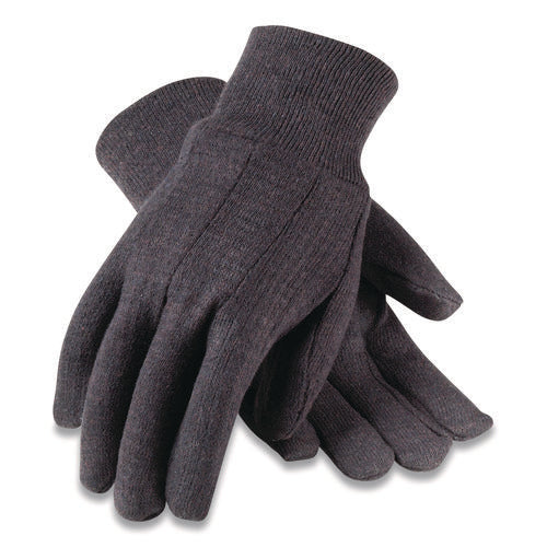 Image of PIP Polyester/cotton Jersey Gloves, Men's, Brown, 12 Pairs