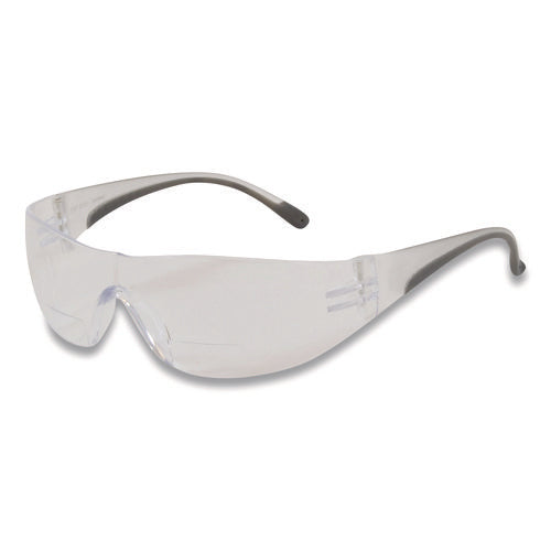 Image of Bouton® Zenon Z12R Rimless Optical Eyewear with 2-Diopter Bifocal Reading-Glass Design, Scratch-Resistant, Clear Lens, Gray Frame