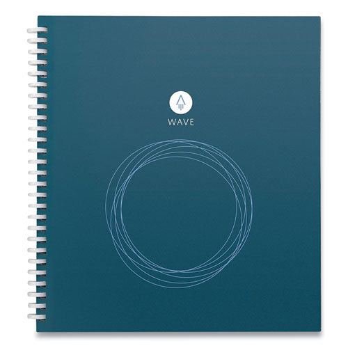Image of Rocketbook Wave Smart Reusable Notebook, Dotted Rule (4 sq/in), Blue Cover, (40) 9.5 x 8.5 Sheets