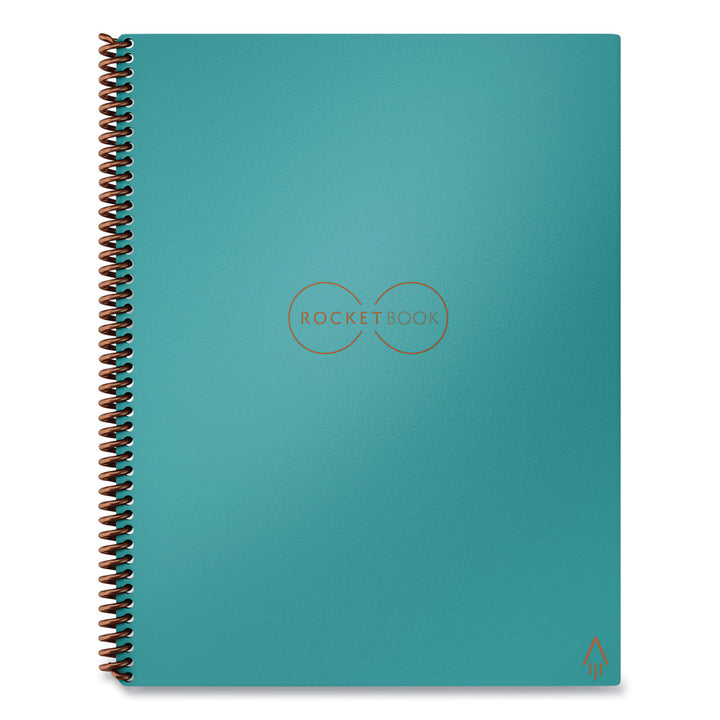 Image of Rocketbook Core Smart Notebook, Dotted Rule (4 sq/in), Neptune Teal Cover, (16) 11 x 8.5 Sheets