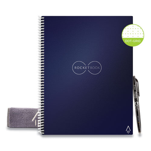 Image of Rocketbook Core Smart Notebook, Dotted Rule (4 sq/in), Midnight Blue Cover, (16) 11 x 8.5 Sheets