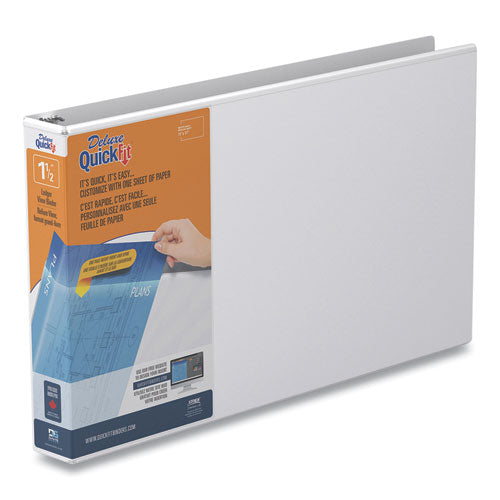 Image of Stride Quickfit Ledger D-Ring View Binder, 3 Rings, 1.5" Capacity, 11 X 17, White