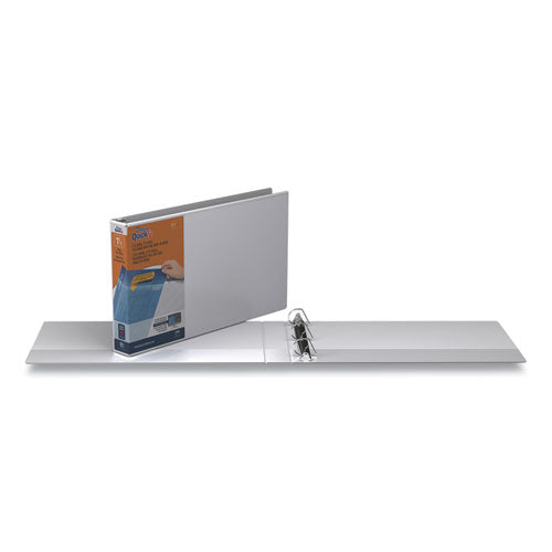 Image of Stride Quickfit Ledger D-Ring View Binder, 3 Rings, 1.5" Capacity, 11 X 17, White