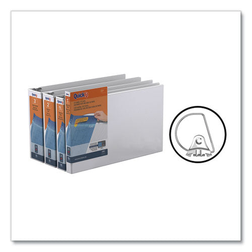 Image of Stride Quickfit Ledger D-Ring View Binder, 3 Rings, 1.5" Capacity, 11 X 17, White
