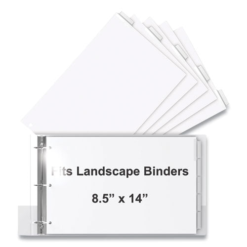 Image of Stride Landscape Orientation Index Dividers, 5-Tab, 14 X 8.5, White, 1 Set